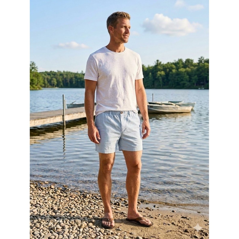 Chubbies The Altitudes 5.5 Inch Shorts‎ Light Pastel Blue Stretch Twill Mens L